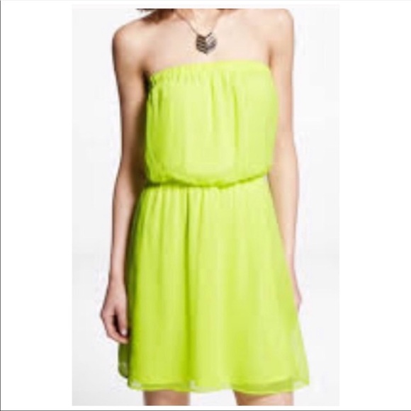 Express Dresses & Skirts - Express Lime Green Strapless Dress Size Large